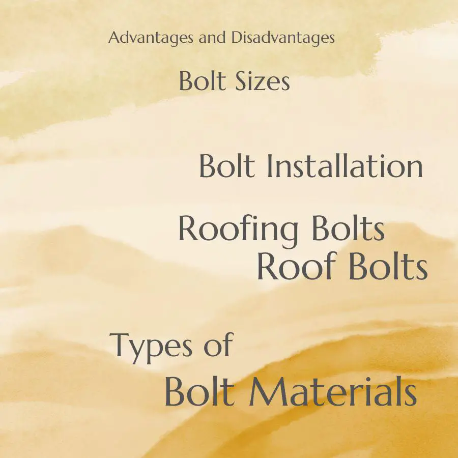 types of roof bolts