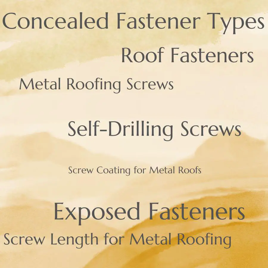 types of roof fasteners