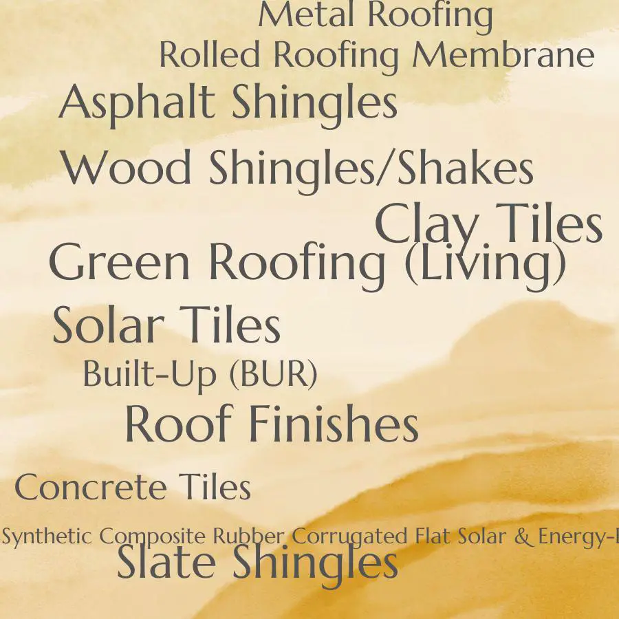 types of roof finishes