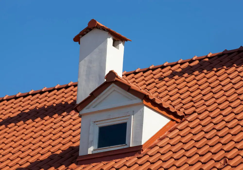 Clay Tile Roof chimney