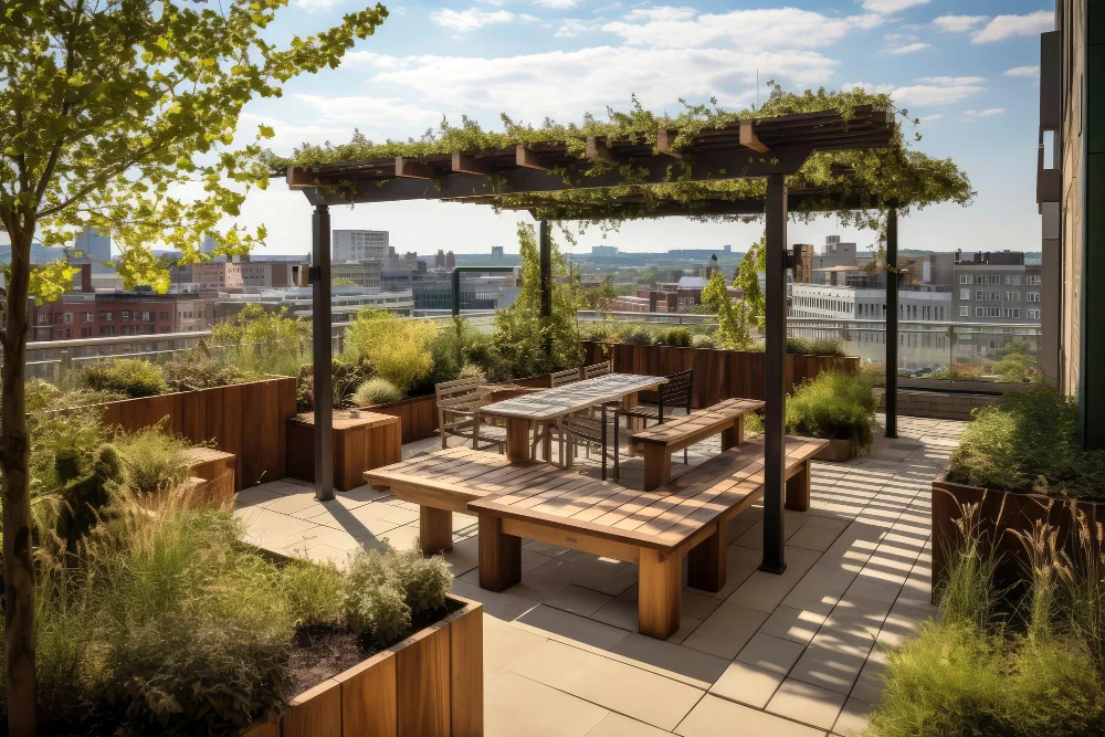 Designated Rooftop Space for Hop Gardening