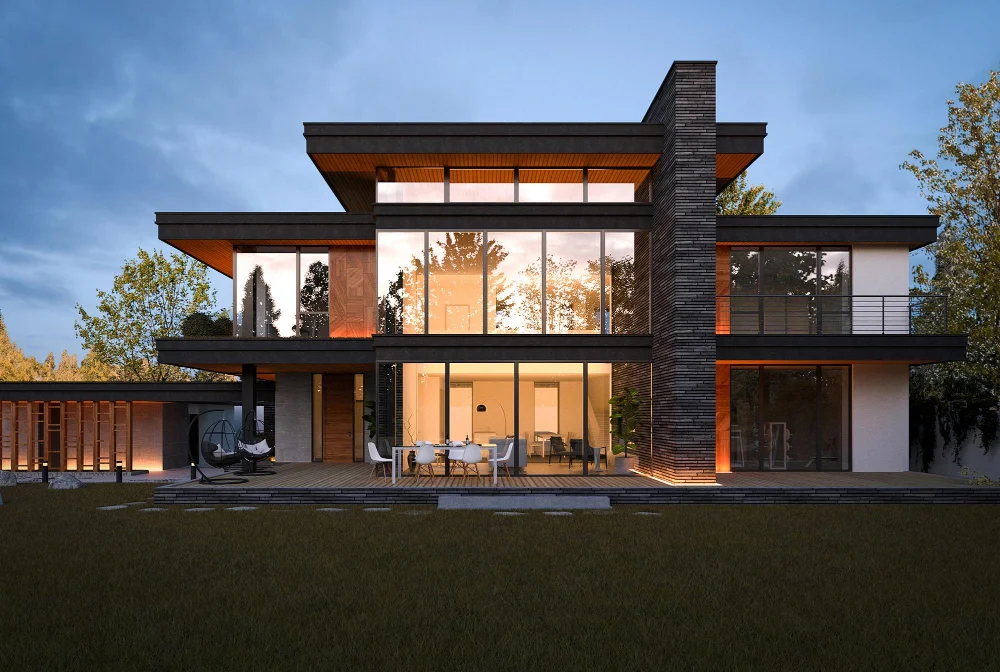Multilevel Flat Roof house