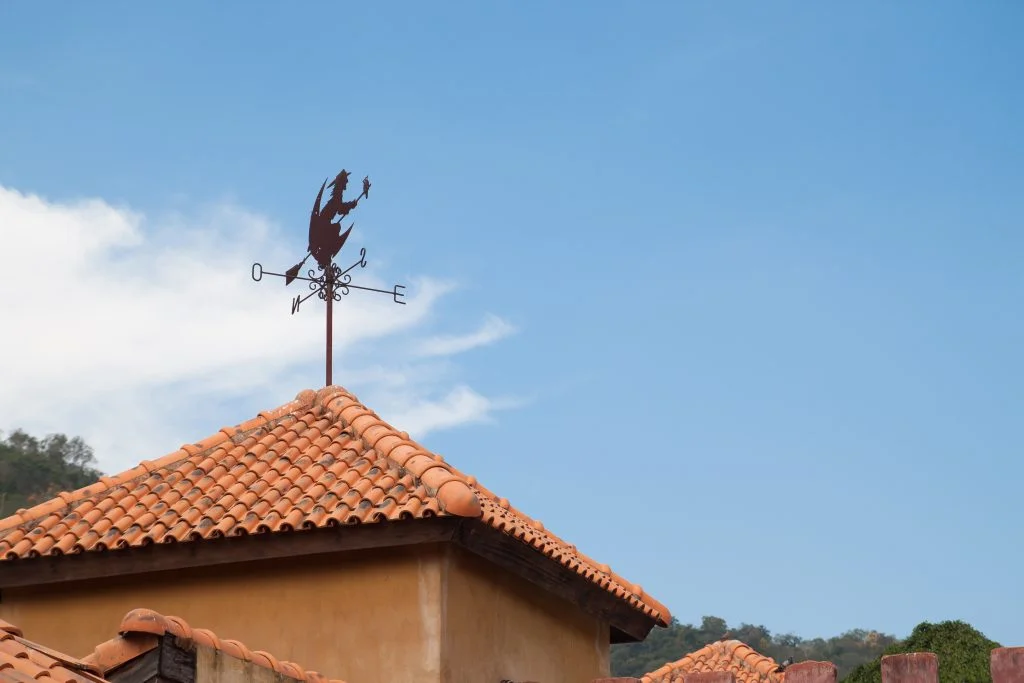 Open Gable Roof With Weather Vane for a Country Feel
