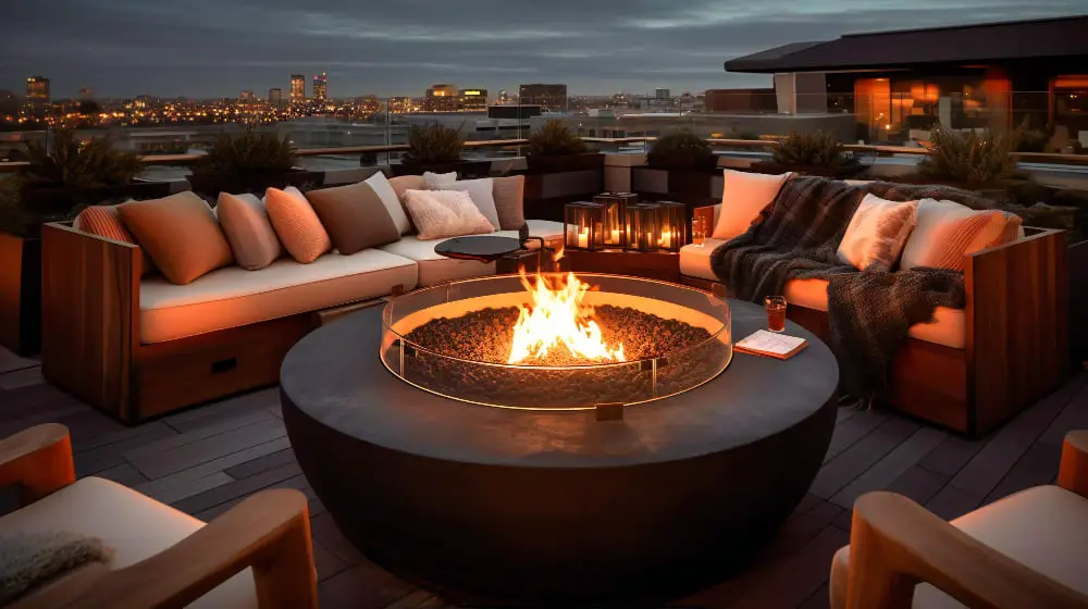 Roof Deck With a Fire Pit