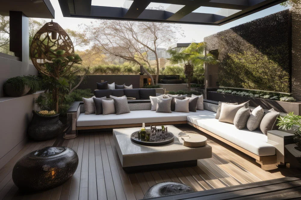 Semi-enclosed Patio With a Skylight Feature L Shape