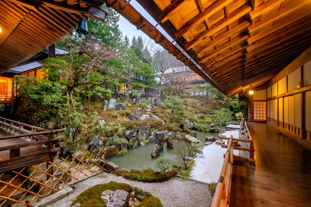 Zen Style Balcony With a Koi Pond