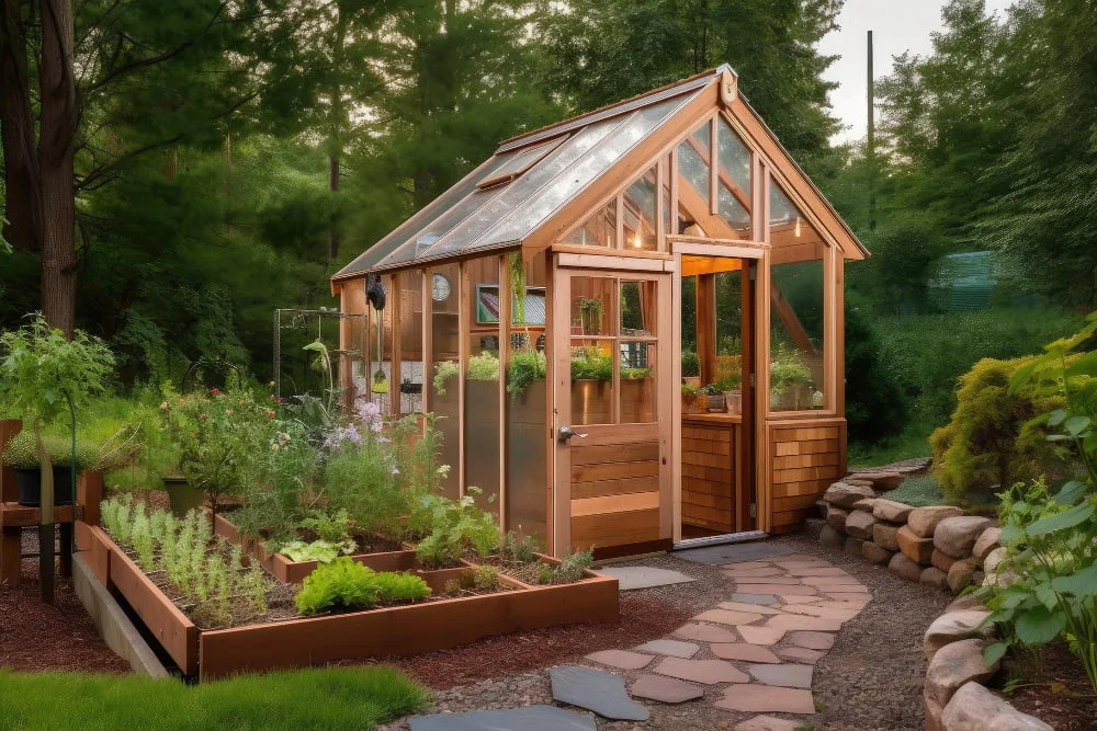 Barn Style Pitched Roof Greenhouse