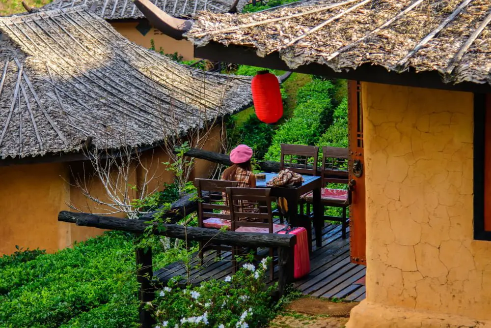 Chinese Bamboo-and-thatch Village Hut Roofs