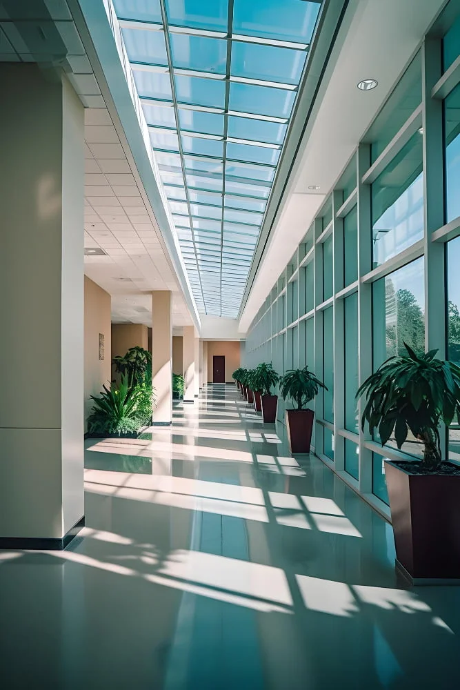 Commercial Narrow Skylight for a Hallway