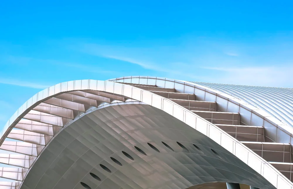 Curved Metal Cantilever Roofing