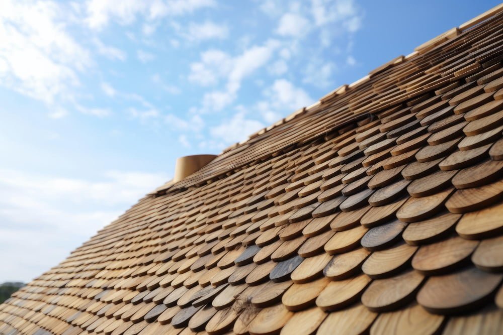 Gable Roof With Wooden Shingles
