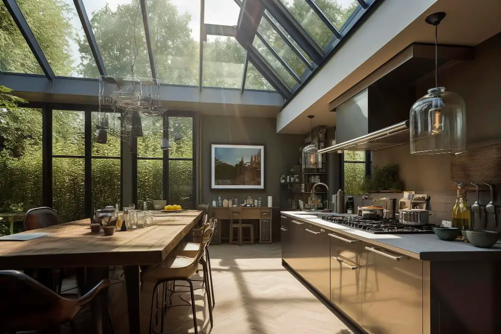 Glass Roof Outdoor Kitchen