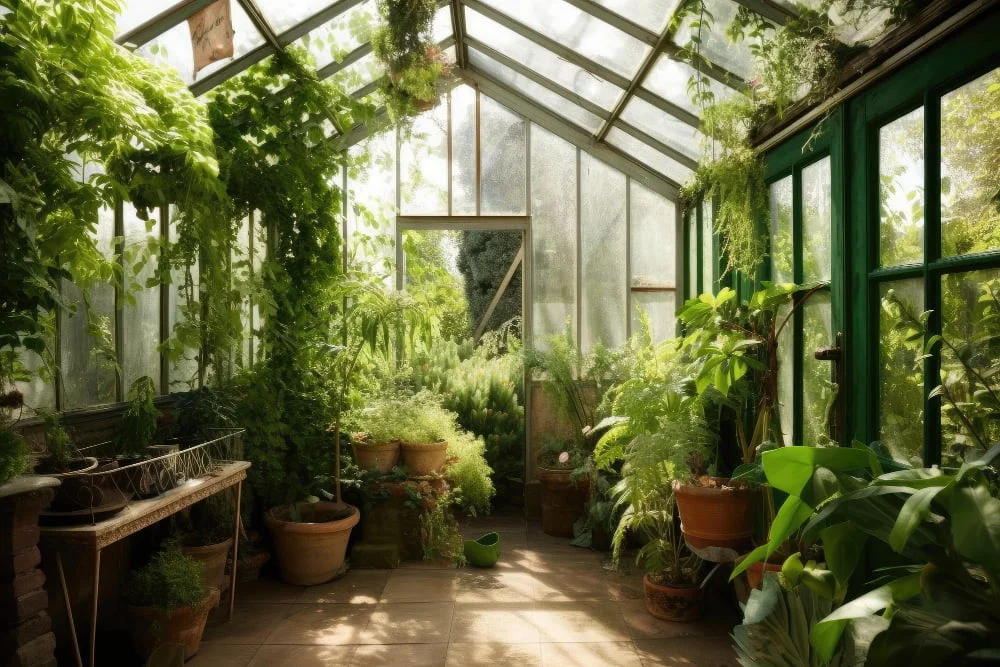 Green Living Roof With Plants Greenhouse
