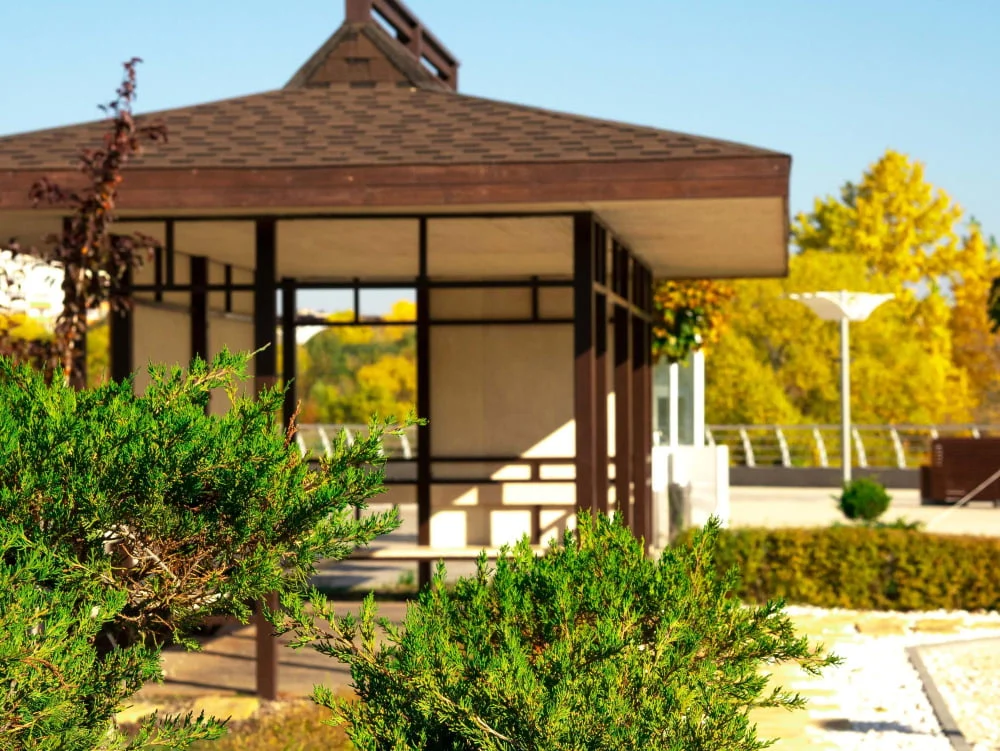 Japanese Style Wooden Pavilion Roof