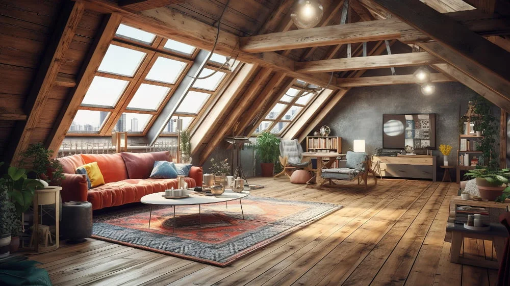 Large Skylight With Wooden Frames