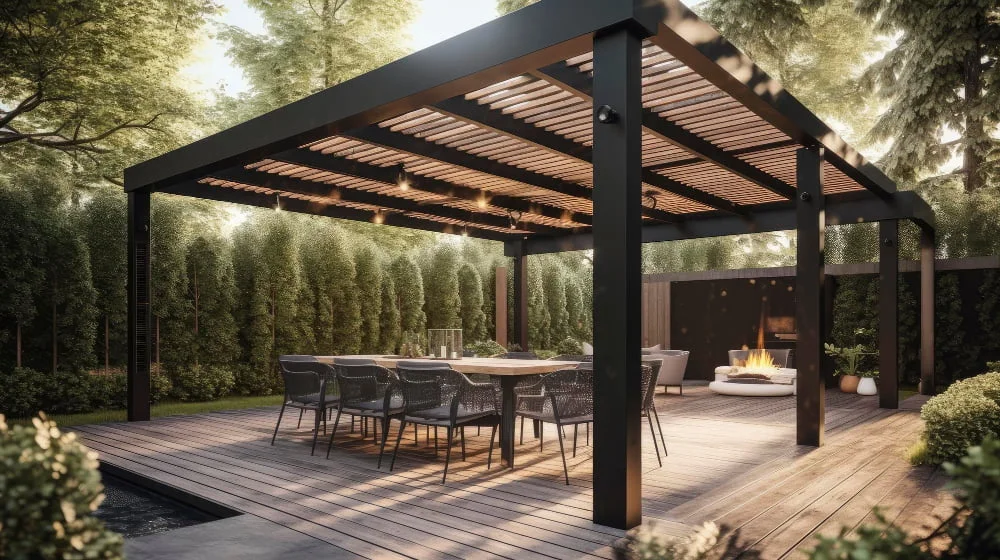 Metal Slatted Roof Pavilion