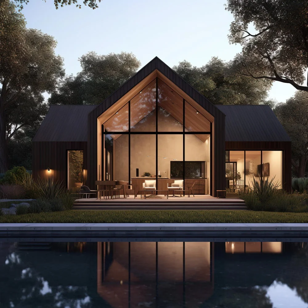 Metal-clad Gable Cabin Roof