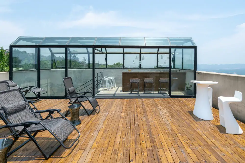 Modern Glass Rooftop Pavilion