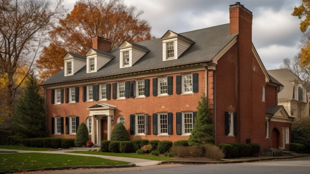 Red-brick Gable Complementing Colonial Architecture