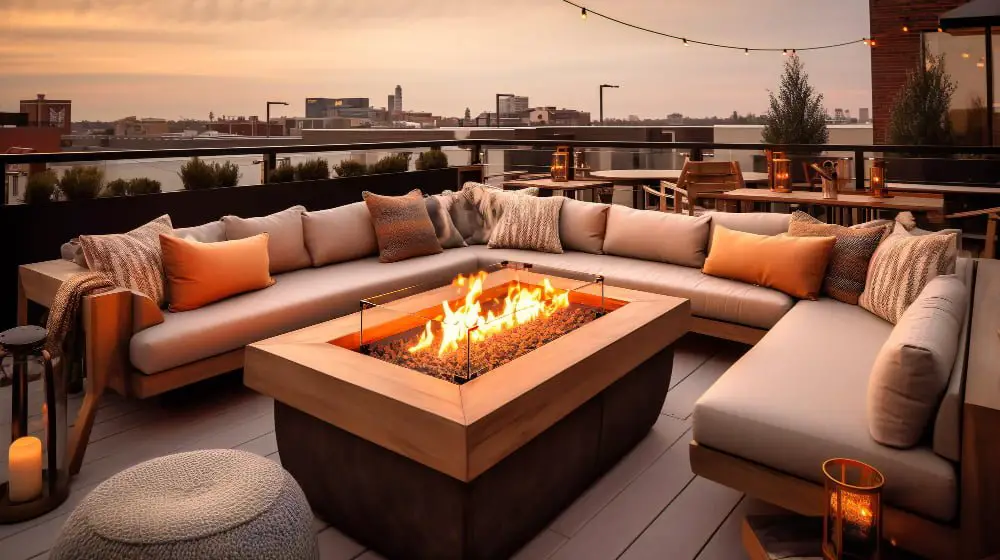 Roof Deck With a Fireplace