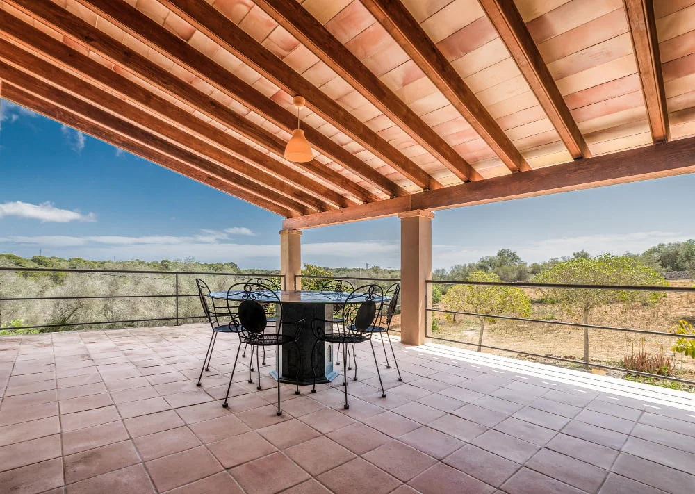 Rustic Wooden Tile Design Rooftop Pavilion