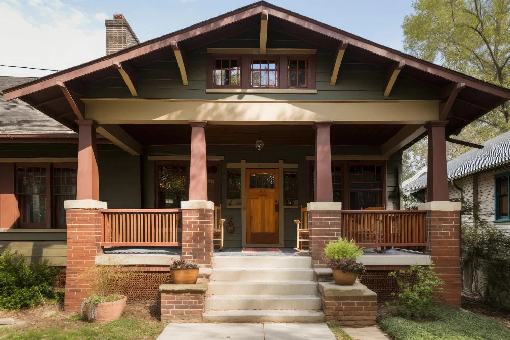 Traditional Farmhouse Style Gable Porch