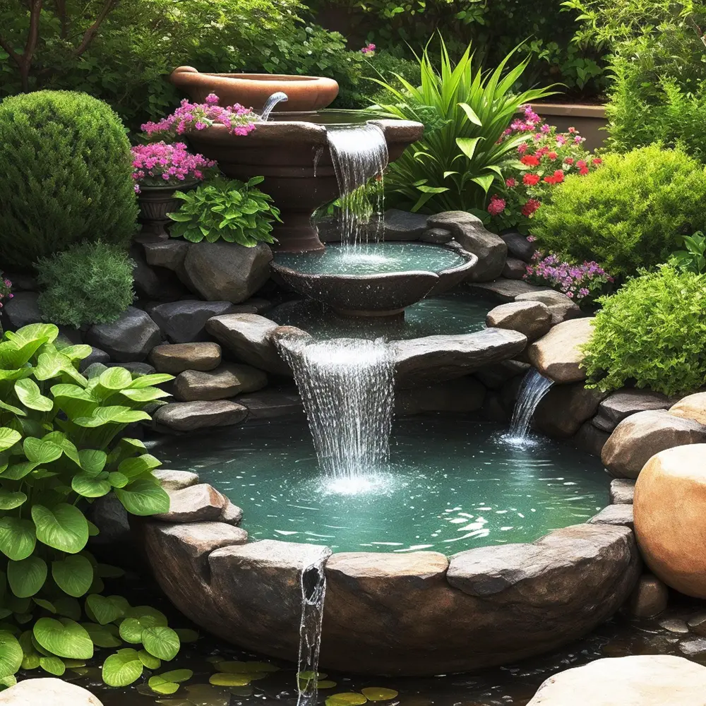 Zen-inspired Roof Garden With a Mini Waterfall