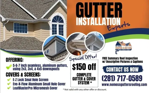 No Mess Gutters & Roofing Services Inc roof gutter installation Texas