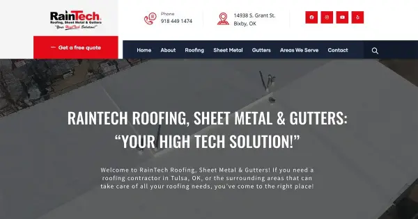 RainTech roof gutter installation Oklahoma