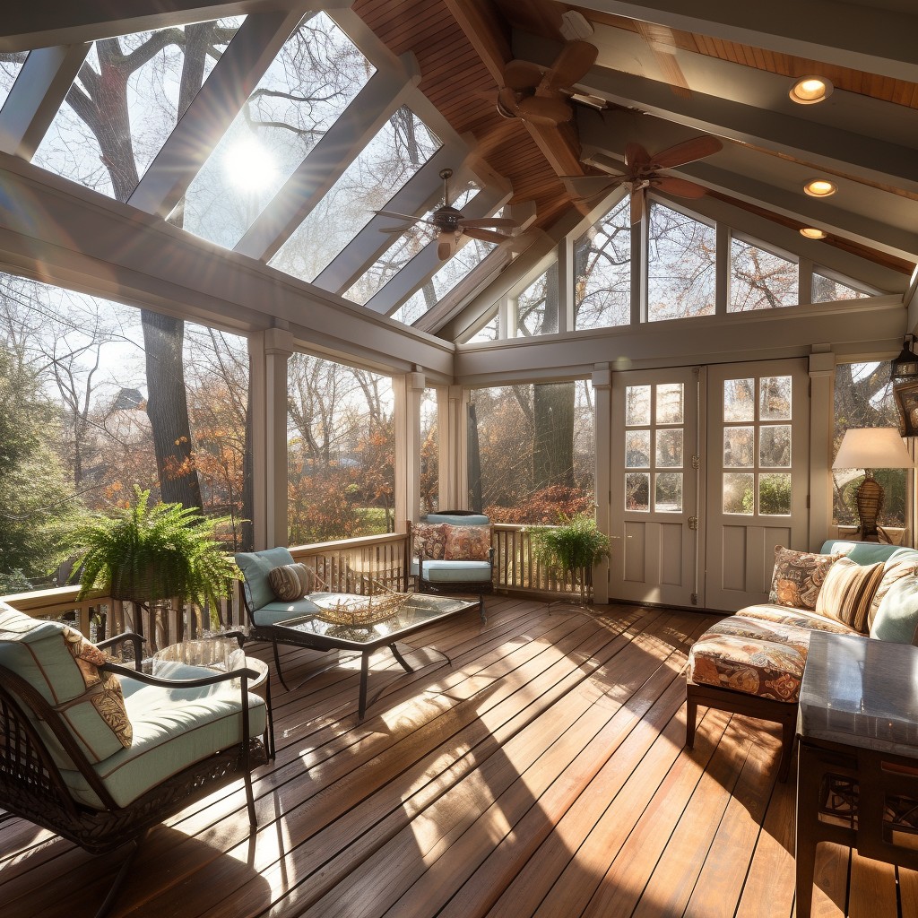 porch roof with skylights